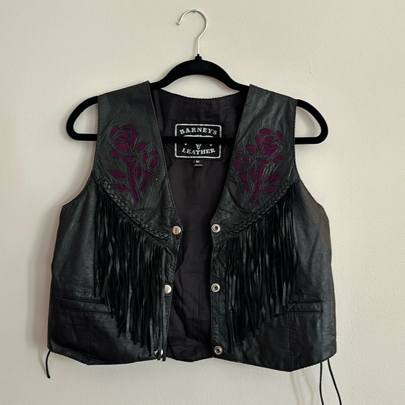 Vintage Leather Rose Corset Vest - Picture 2 of 12